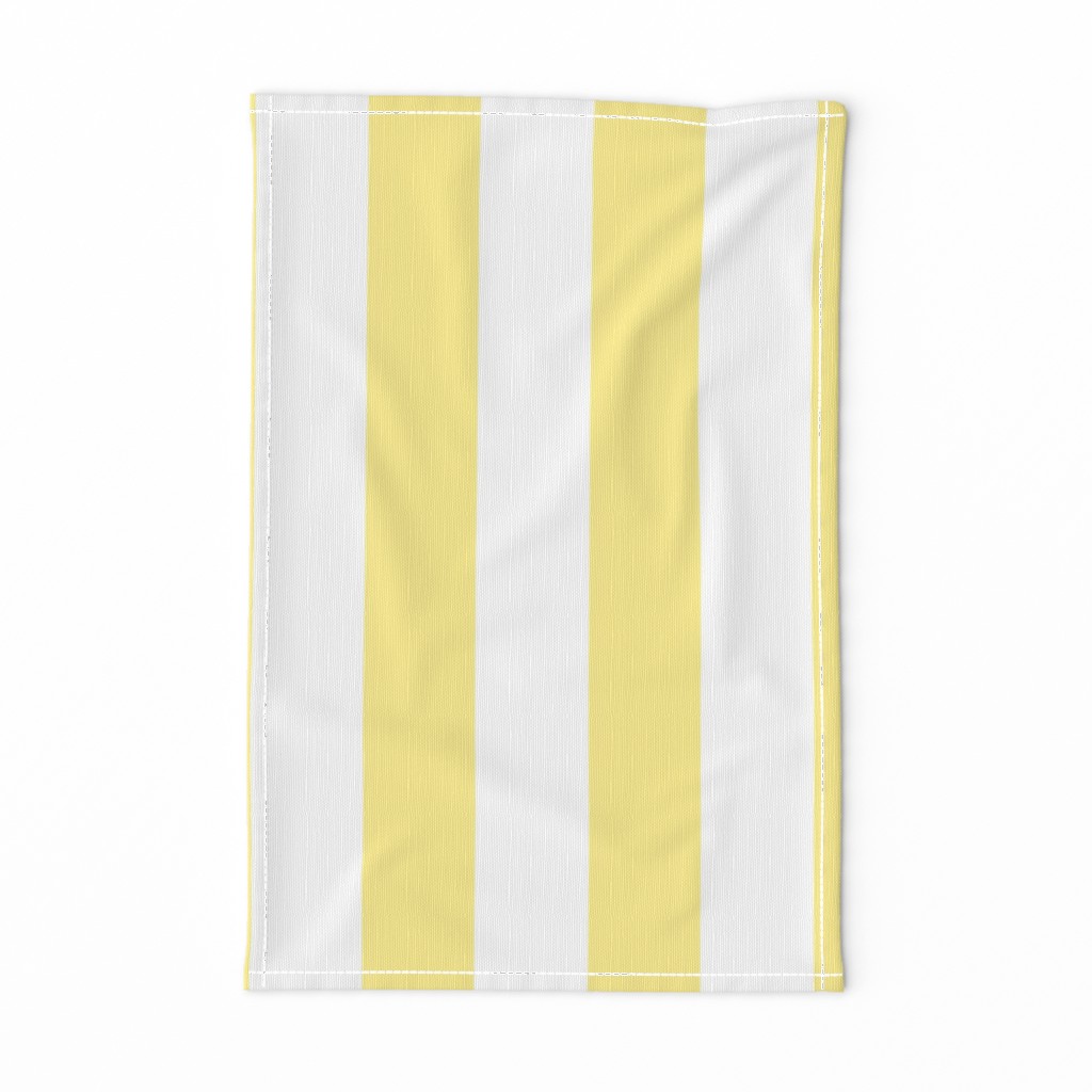 Buttermilk Yellow and White 3 Inch Vertical Circus Stripes