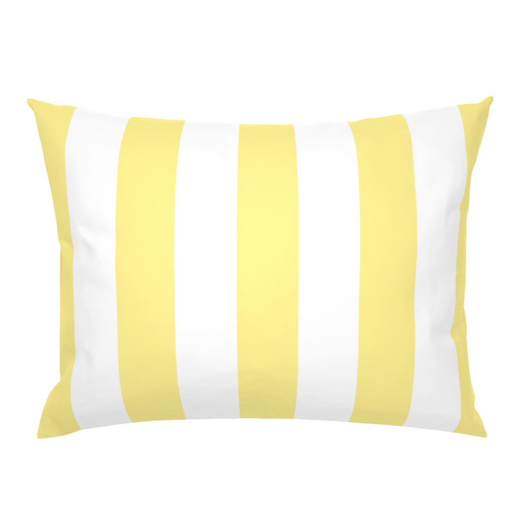 Buttermilk Yellow and White 3 Inch Vertical Circus Stripes