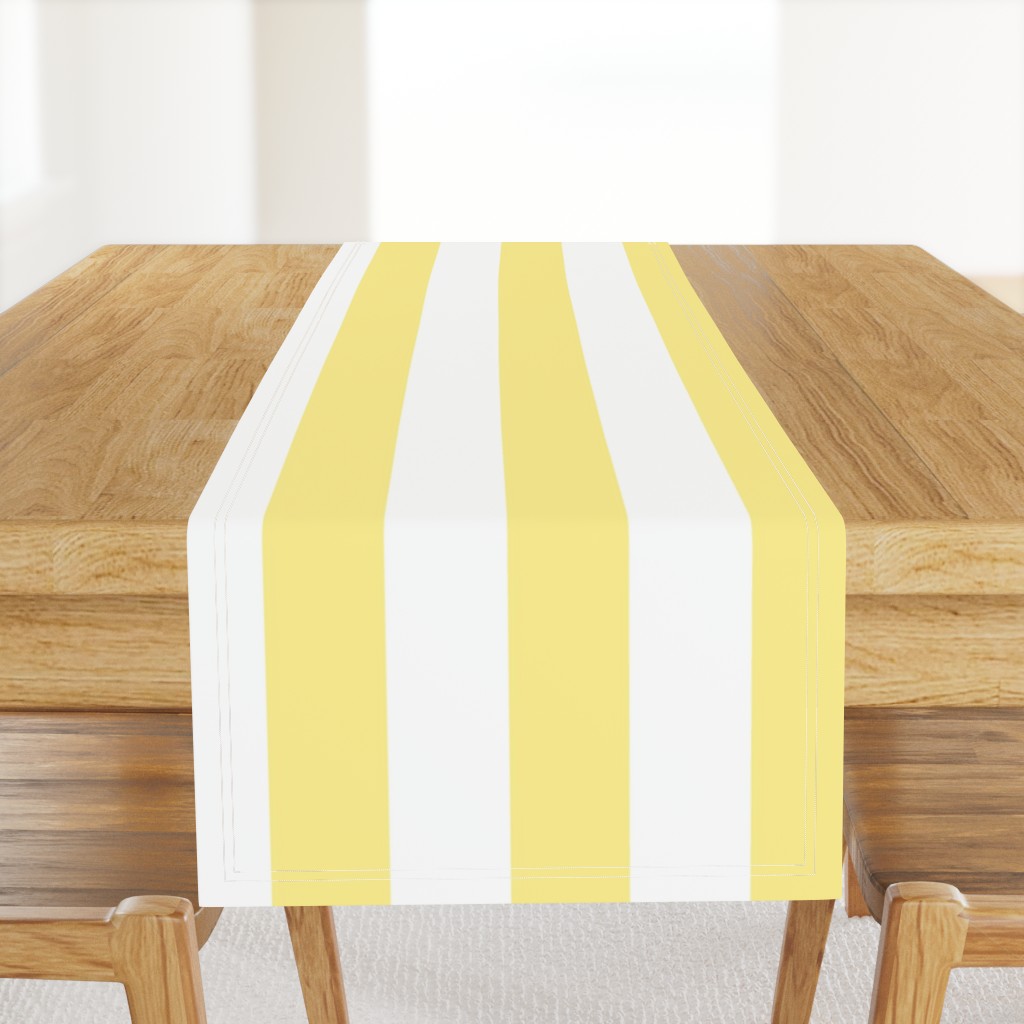 Buttermilk Yellow and White 3 Inch Vertical Circus Stripes