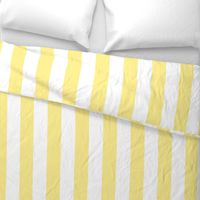 Buttermilk Yellow and White 3 Inch Vertical Circus Stripes