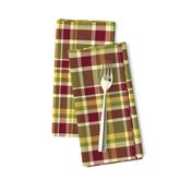 Dragon Lily olive plaid light