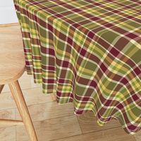 Dragon Lily olive plaid light