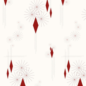 Nineteen Sixty Revisited: Candy Apple Red and Cream Geometric, MCM Red Geometric Design