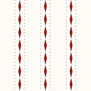 Queen of Diamonds Stripe: Candy Apple Red and Cream Stripe