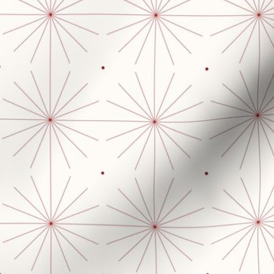 Nineteen Sixty Starburst: Candy Apple Red and Cream, Red Geometric