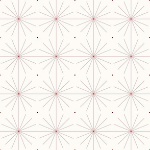 Nineteen Sixty Starburst: Candy Apple Red and Cream, Red Geometric