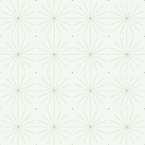 Nineteen Sixty Starburst: Mossy Green Geometric Design, MCM