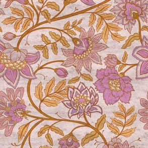 Indienne - Pink and Ochre Distressed
