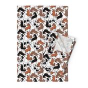 1950s Style Assorted Dachshund Puppies on White