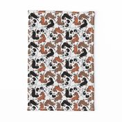 1950s Style Assorted Dachshund Puppies on White