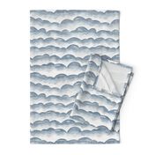 Watercolor Cloud Layers in Grey  // monochromatic watercolor cloud stripes ombre gradient layers baby grey neutral fabric