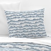 Watercolor Cloud Layers in Grey  // monochromatic watercolor cloud stripes ombre gradient layers baby grey neutral fabric