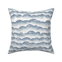 Watercolor Cloud Layers in Grey  // monochromatic watercolor cloud stripes ombre gradient layers baby grey neutral fabric