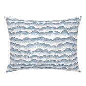 Watercolor Cloud Layers in Grey  // monochromatic watercolor cloud stripes ombre gradient layers baby grey neutral fabric