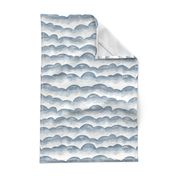 Watercolor Cloud Layers in Grey  // monochromatic watercolor cloud stripes ombre gradient layers baby grey neutral fabric