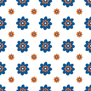 Florida Gators White W/Blue Orange Multi R Flowers