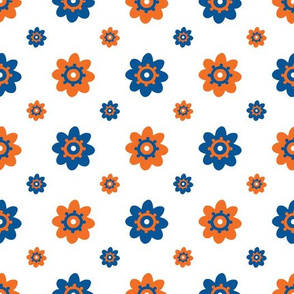 Florida Gators White w/Blue Orange Multi Flowers