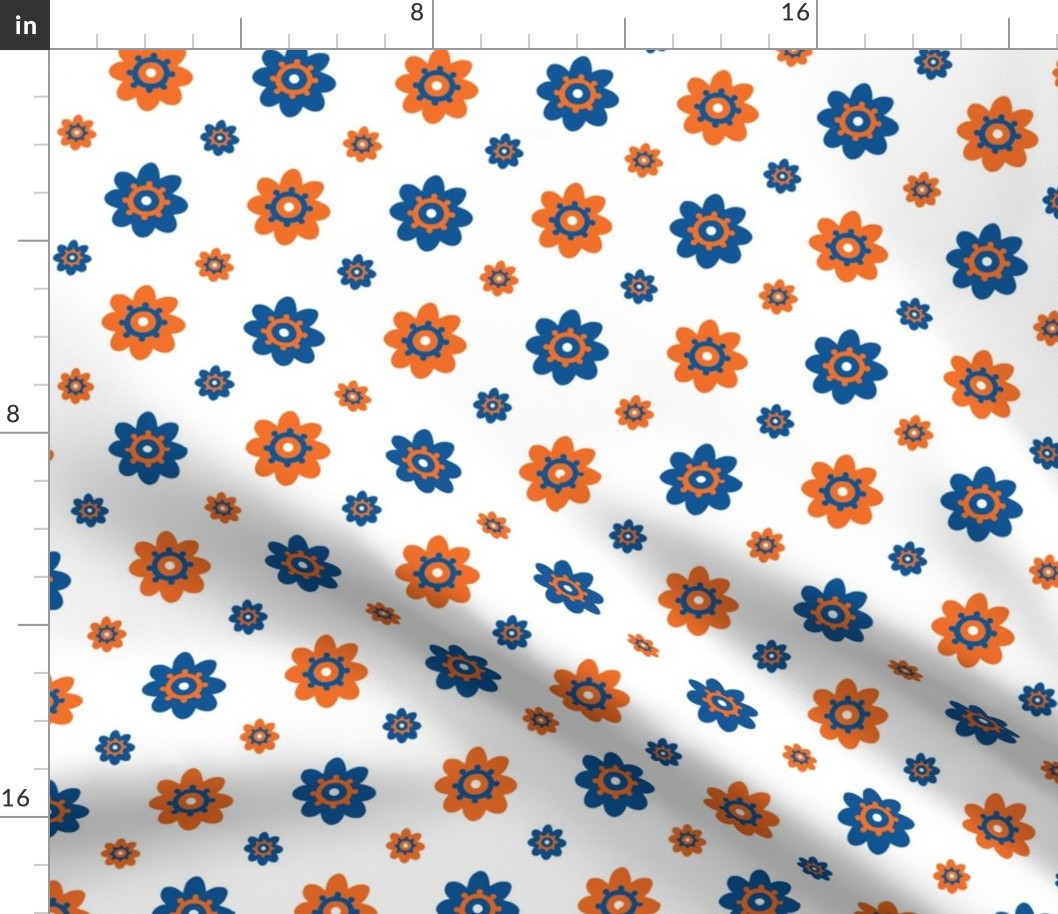 Florida Gators White w/Blue Orange Multi Flowers