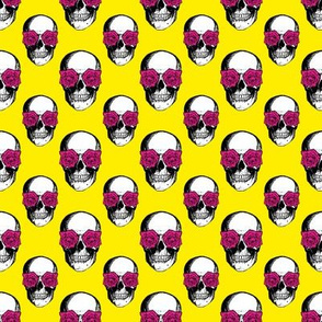 Skulls and Roses | Yellow and Pink | Halloween | Spooky | Horror | Day of the Dead