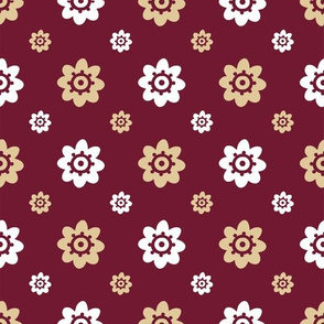 Florida State Red with Gold white Flowers