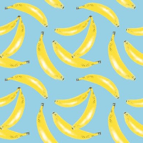 bananas on light blue - small scale