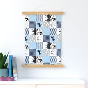 3 inch Practically Perfect - Navy/Blue - Wholecloth Cheater Quilt - Rotated