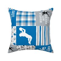 Football//Hustle Hit Never Quilt//Lions - Wholecloth Cheater Quilt - Rotated