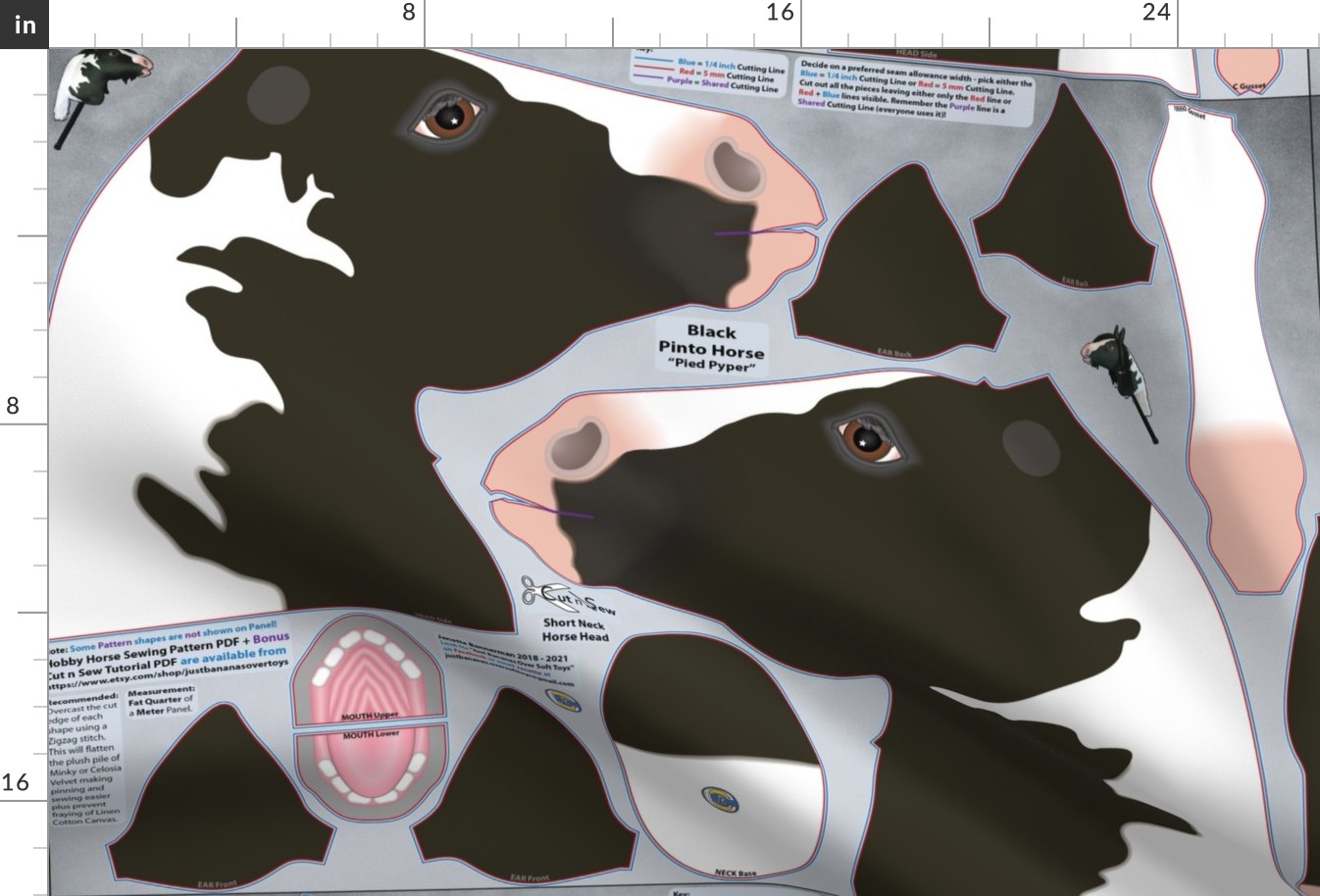 FQ METER Black PINTO HORSE Cut n Sew Fabric | Spoonflower