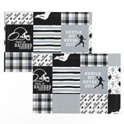 Football//Hustle Hit Never Quit//Raiders - Wholecloth Cheater Quilt