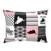 Eat Sleep Snowmobile//Pink - Wholecloth Cheater Quilt