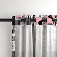 Eat Sleep Snowmobile//Pink - Wholecloth Cheater Quilt - Rotated