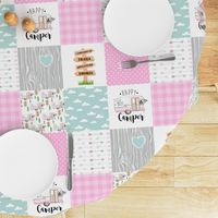 Happy Camper//Pink - Wholecloth Cheater Quilt 