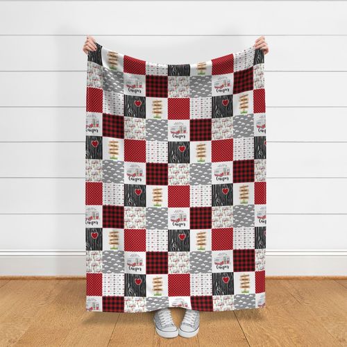 Happy Camper//Red - Wholecloth Cheater Quilt