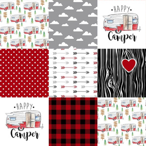 Happy Camper//Red - Wholecloth Cheater Quilt