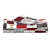 Happy Camper//Red - Wholecloth Cheater Quilt - Rotated