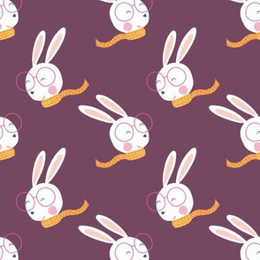 Rabbits with an orange scarf