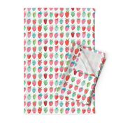 Strawberry // pink & green fruit girls room nursery decor little girls fabric