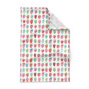 Strawberry // pink & green fruit girls room nursery decor little girls fabric