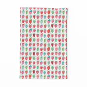 Strawberry // pink & green fruit girls room nursery decor little girls fabric