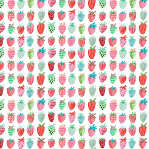 Strawberry // pink & green fruit girls room nursery decor little girls fabric