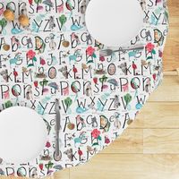 Alphabet ABC // Pink, blue, green, girls room nursery decor little girls fabric