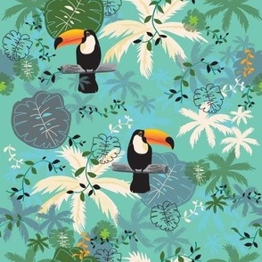 Toucan and Tropical Palm by Clarky Works