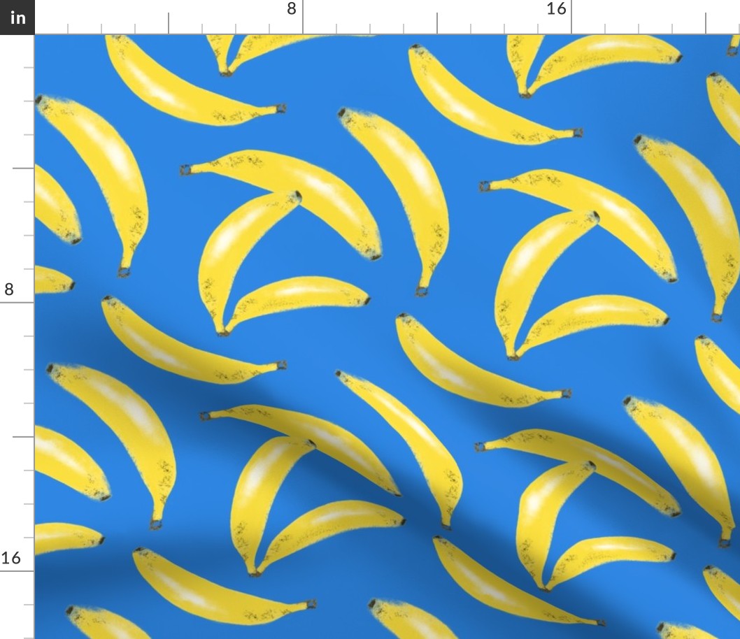 Bananas on dark blue