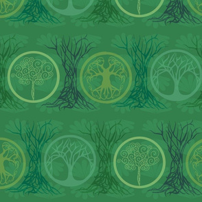 emerald trees art nouveau style