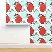 Pears - mint, red, black
