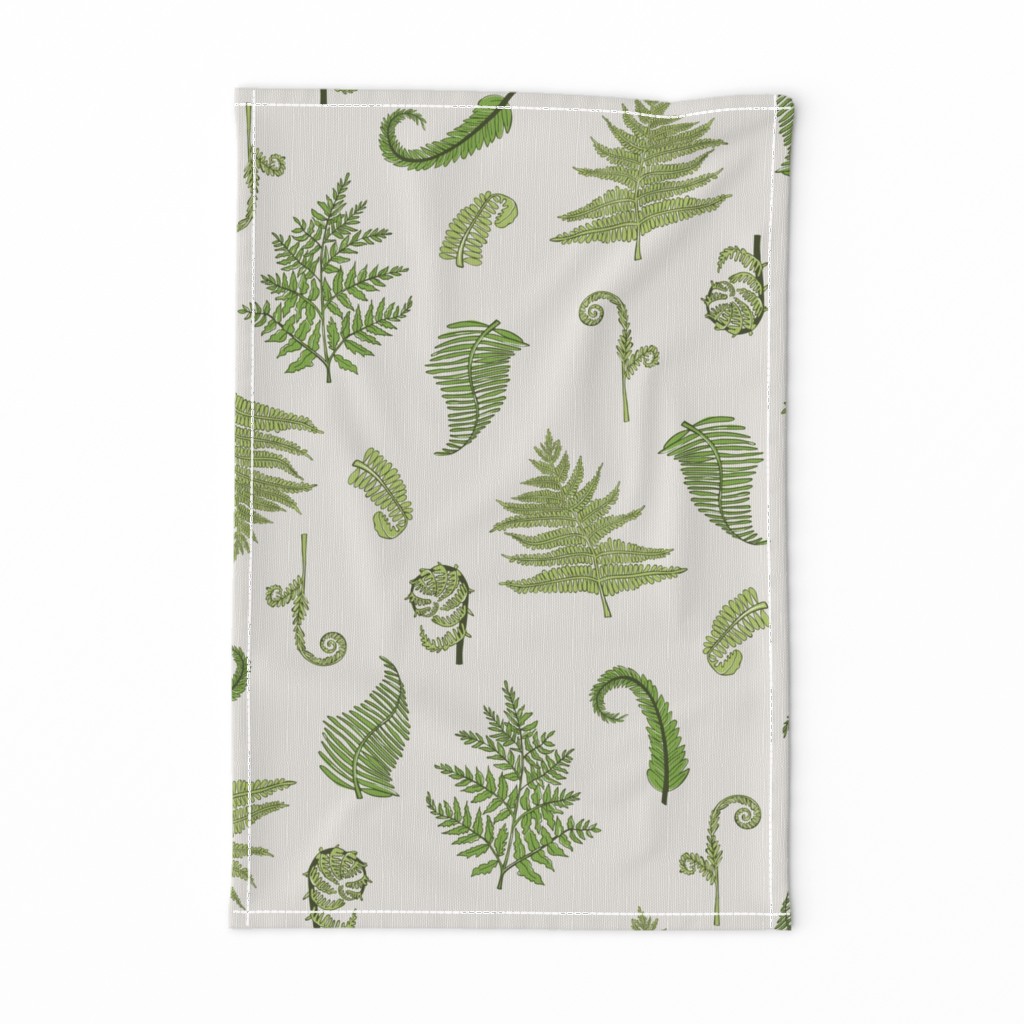 Woodland Ferns-Cream