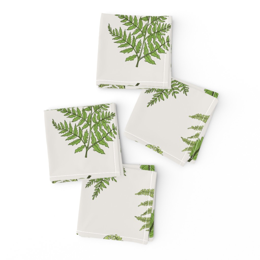 Woodland Ferns-Cream