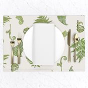 Woodland Ferns-Cream