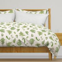 Woodland Ferns-Cream