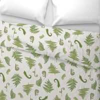 Woodland Ferns-Cream